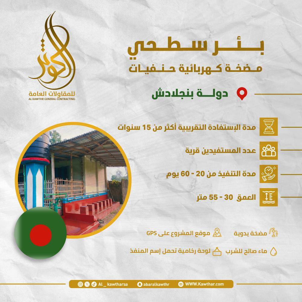 بئر سطحي كهربائي حنفيات - بنجلاديش