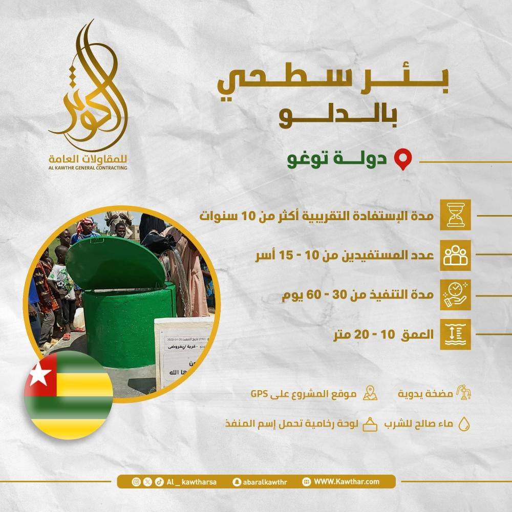 بئر سطحي بالدلو - توغو