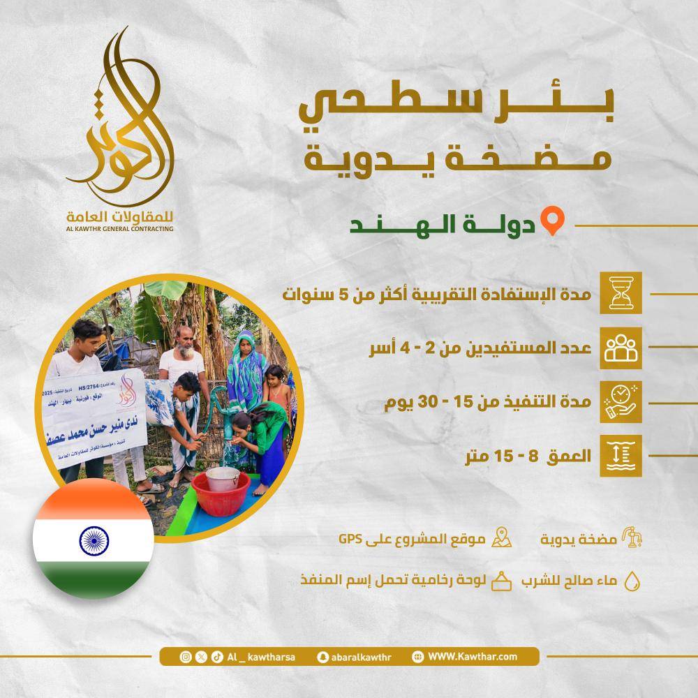 بئر سطحي مضخة يدوية - الهند