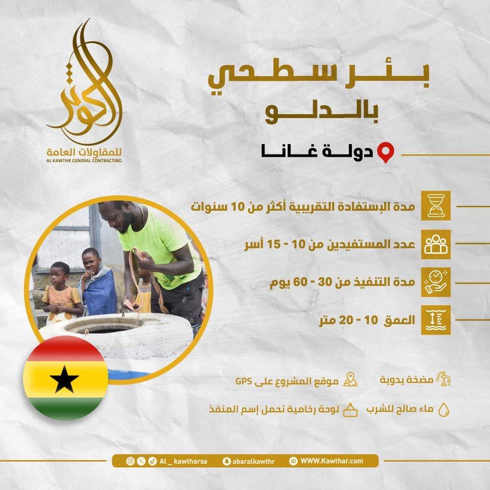 بئر سطحي بالدلو - غانا