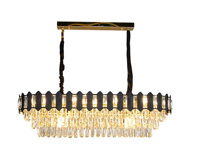 نجف مودرن قطر 1000*350 ملم اسود مع ذهبي E14*14L ضمان سنتين 
