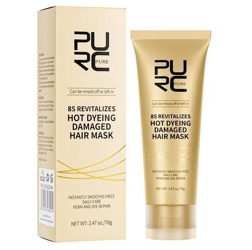 بيورك بيور (Purc Organics) ماسك 8S لإصلاح الشعر التالف من الصبغة والحرارة - 70 جم