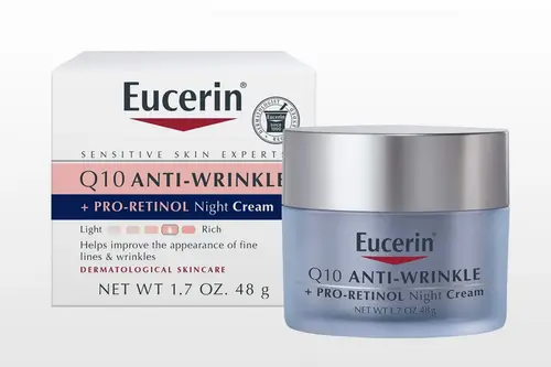 يوسيرين (Eucerin) كريم ليلي للوجه Q10 مضاد للتجاعيد - 48 جرام
