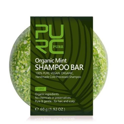 بيورك بيور (Purc Organics) قالب شامبو بالنعناع العضوي للشعر والفروة - 60 جم