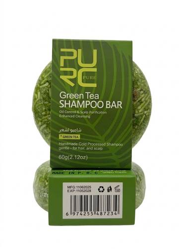 بيورك بيور (Purc Organics) قالب شامبو الشاي الأخضر لتنقية الفروة والتحكم في الدهون - 60 جم