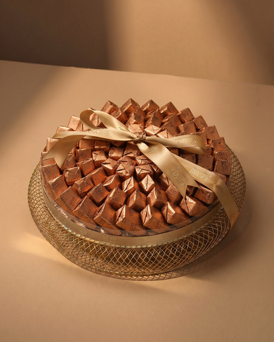 Gold small crepe dentelle tray