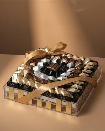 Square acrylic wrapped chocolate tray