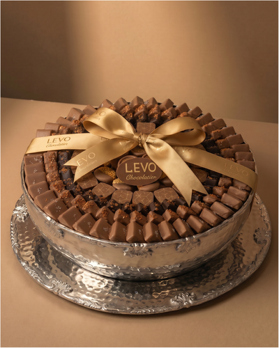 Silver round chocolate tray