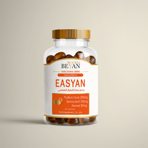 إيزيان من بيان هيربس - مكمل غذائي عشبي يحتوي على قشور الإسبغول والسنا والشمر 60 حبه جميز