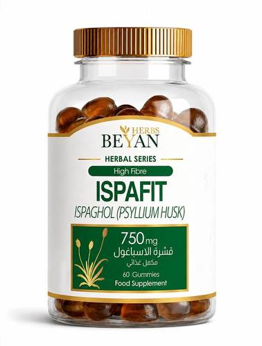 إسبافيت من بيان هيربس - مكمل غذائي غني بالألياف يحتوي على قشور الإسبغول (Psyllium Husk) بتركيز 750 ملجم 60 حبه جميز