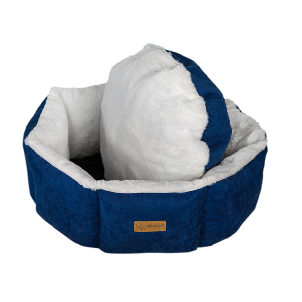 Feline go Cupcake circular bed for cats and dogs, Dark Blue Colour - Very Large