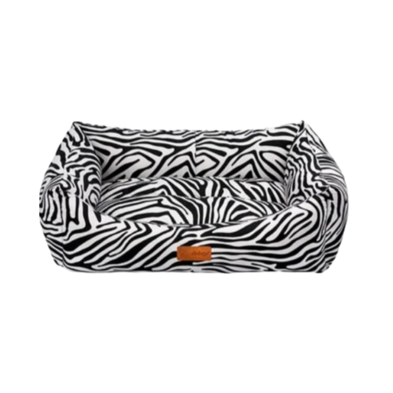 Feline Go Foam Makaron rectangular bed for cats and dogs, Black & White colour - Medium