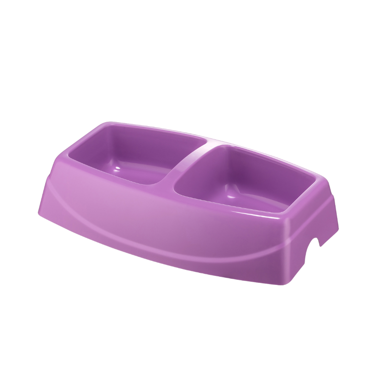 Feline Go Twin Feeding Bowl for cats, Purple Colour  - Small