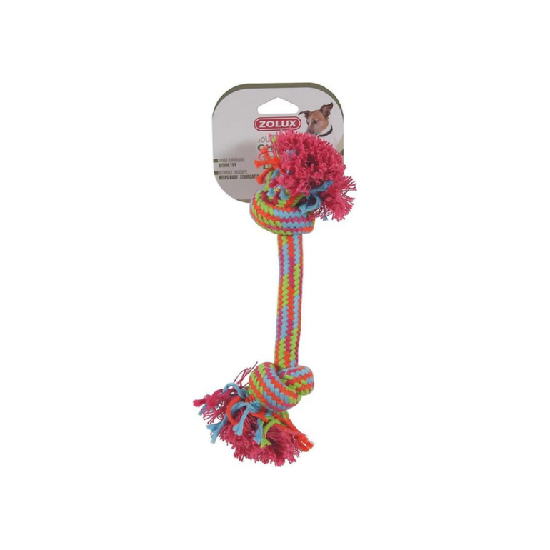 ZOLUX COSMIC Colourful Rope toy for Dogs, 2 knots - 30 cm