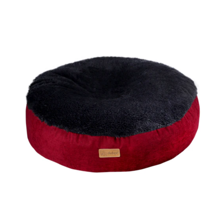 Feline Go Suffle Circular Bed For Cats And Dogs, Red & Black Colour - Medium