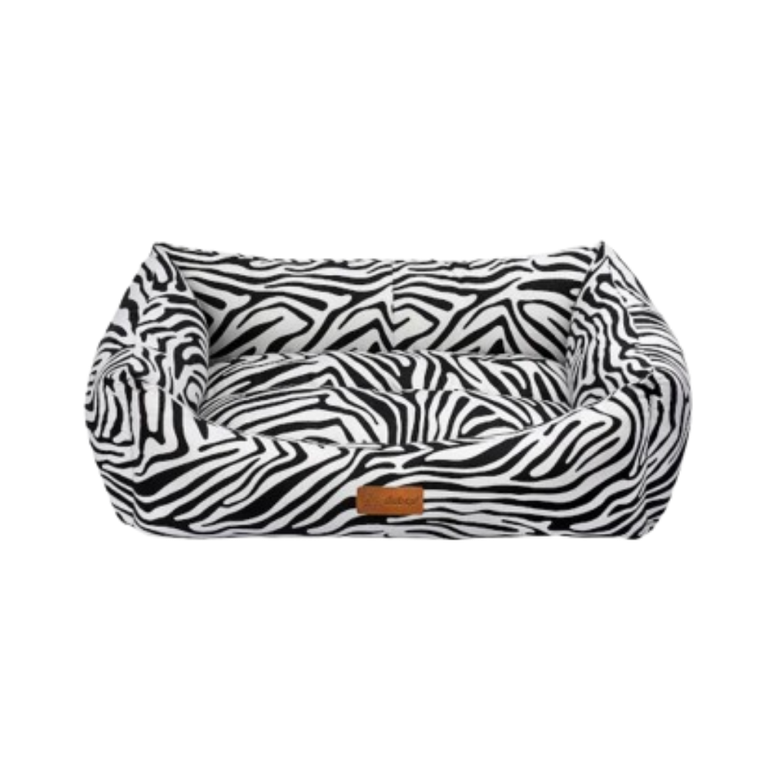 Feline Go Foam Makaron rectangular bed for cats and dogs, Black & White colour - Small