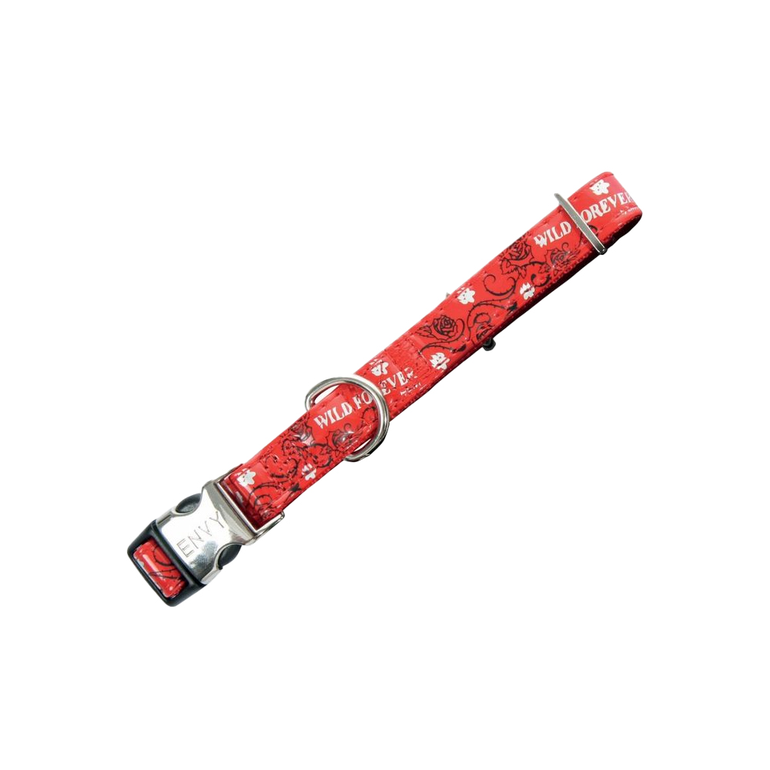 Zolux Envy Wild Forever Leather Coller 15mm - red