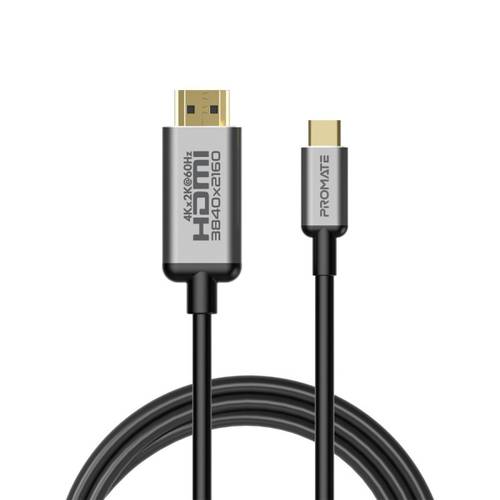 كيبل صوت وفيديو USB-C إلى HDMI مع دعم Ultra HD ,ويدعم دقة 4K x 2K عند 60 هرتز يأتي بطول 1.8 متر بموصلات مضادة للتآكل