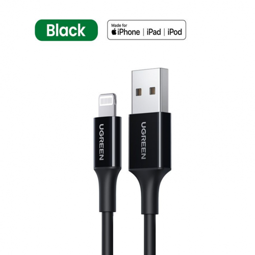 سلك شاحن يوجرين USB إلى آيفون بطول 1 م - أبيض / اسود
