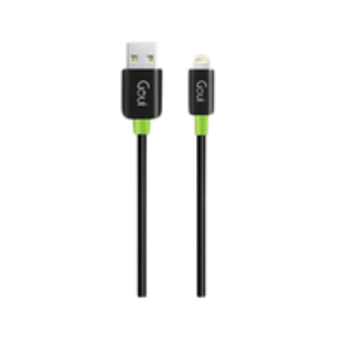 كابل ايفون usb لايتنيج من قوي جلد 1 متر أسود