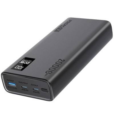 بطارية متنقلة صغيرة الحجم من بروميت بسعة 20000 مللي أمبير، مع منفذ USB-C™ بقوة 20 واط للدخل/للخرج، مخرج QC 3.0، منافذ USB-C، شاشة LCD وحماية من السخونة الزائدة للهواتف الذكية والأجهزة اللوحية - Promate Bolt-20PD