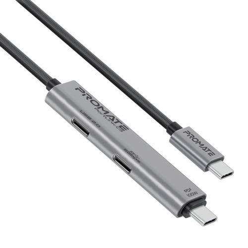 كابل تايب سي 3 في 1 بطول 1.5 متر، يدعم نقل البيانات بسرعة 5 جيجابت في الثانية، مزود بمنافذ USB-C™ مزدوجة بسرعة 5 جيجابت في الثانية و480 ميجابت في الثانية، مع إعداد سهل للتوصيل والتشغيل