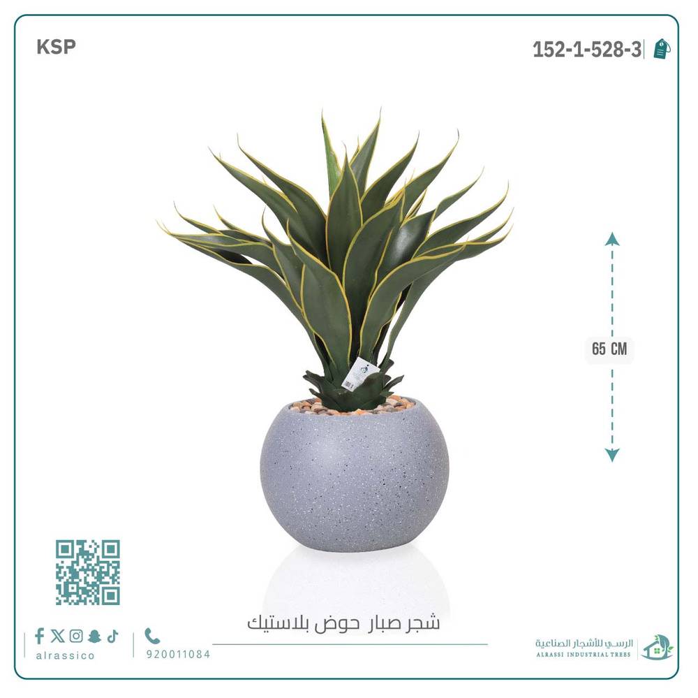  صبار ذيل الثعلب الصناعي بمركن بلاستيك دائرى   