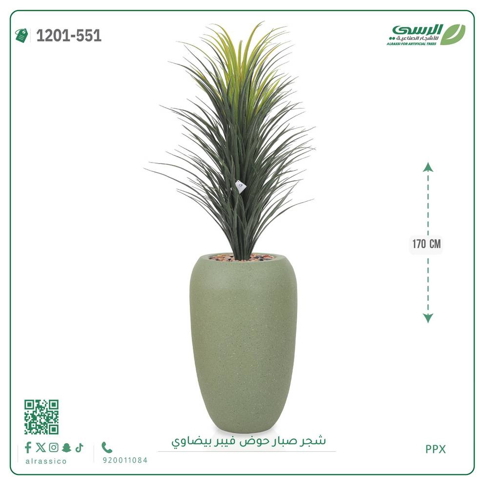  شجر صبار صناعية ( ارتفاع 170 سم ) حوض فيبر 