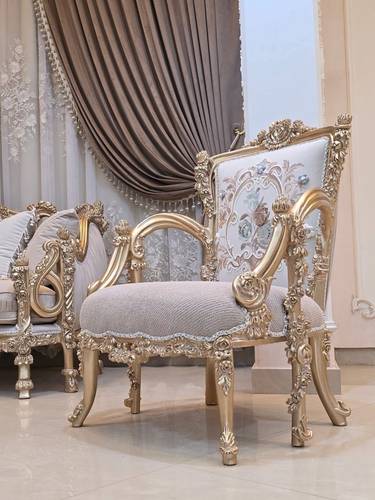 مجلس كنب فاخر خشب زان طبيعي لوران الملكي الفاخر 9مقاعد 