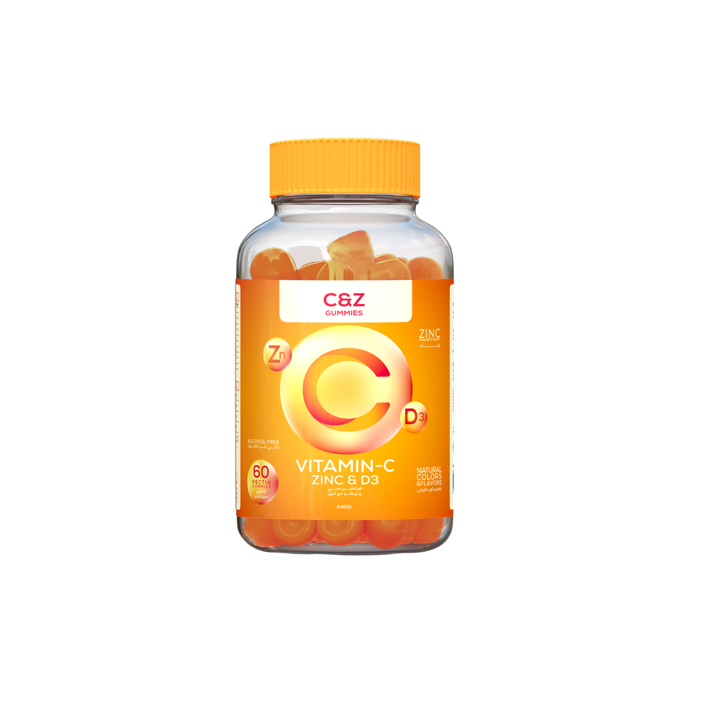 Lujeera, C&Z Zinc Gummies, Vitamin C, Zinc & D3 - 60 Gummy