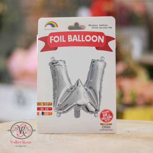  Silver helium foil balloons letters W
