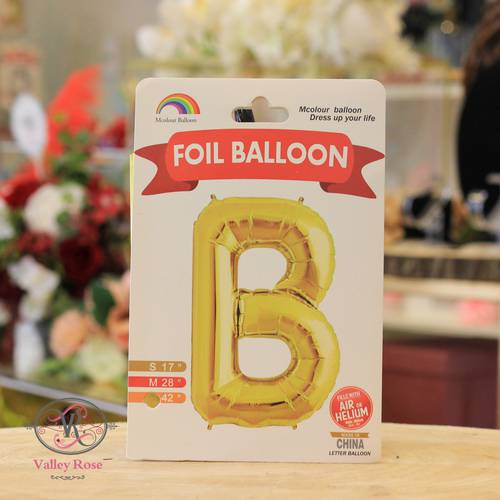 Gold helium foil balloons letters B