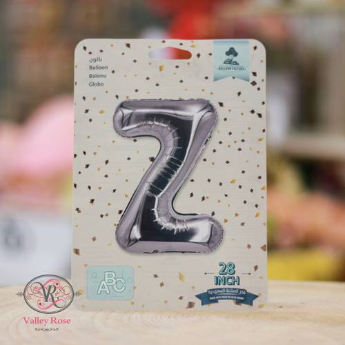 Silver helium foil balloons letters Z