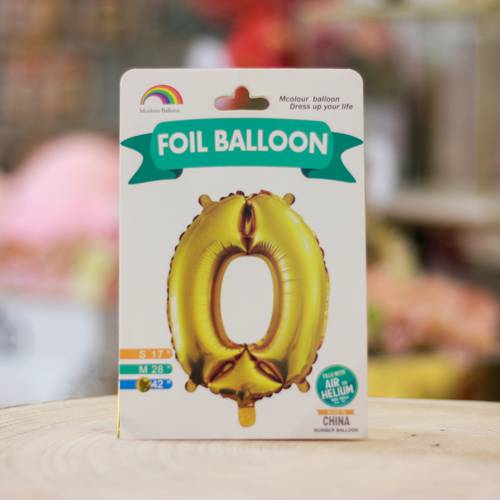 Gold helium foil balloons letters O