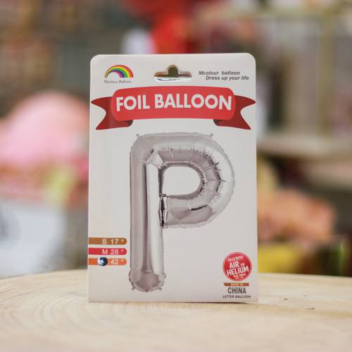  Silver helium foil balloons letters P