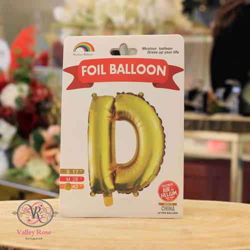 Gold helium foil balloons letters D