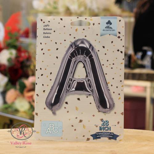 Silver helium foil balloons letters A