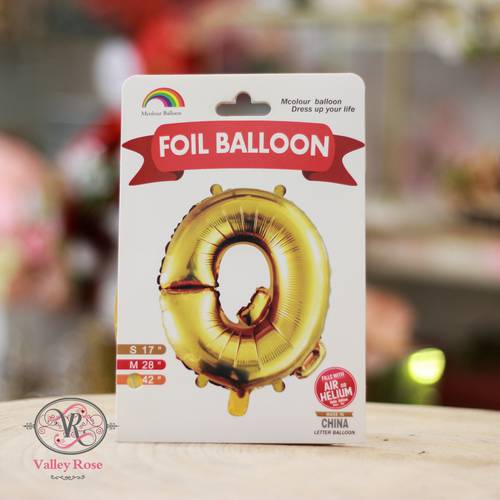 Gold helium foil balloons letters Q