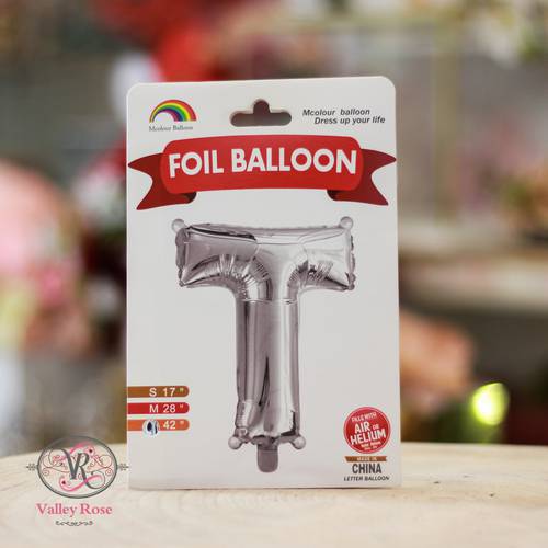  Silver helium foil balloons letters T