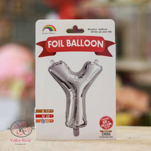 Silver helium foil balloons letters Y