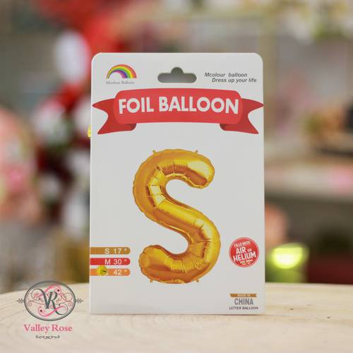 Gold helium foil balloons letters S