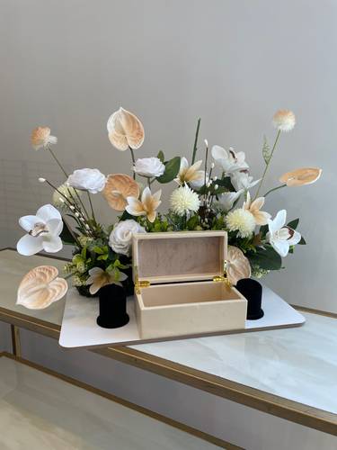 Elegant Dowry Box with Artificial Flower Arrangement