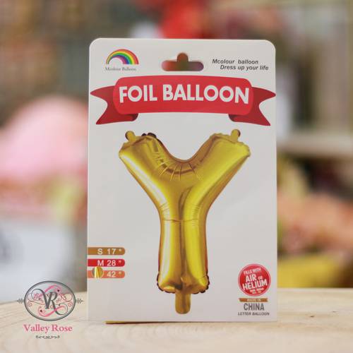 Gold helium foil balloons letters Y