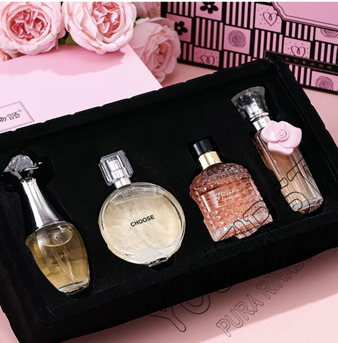العلامة التجارية هدية مربع 4 قطعة مجموعة عطور النساء عطر فام 100 مللي الطازجة الطبيعية الأزهار رائحة رذاذ Feminino Perfumes De Mujer Originales