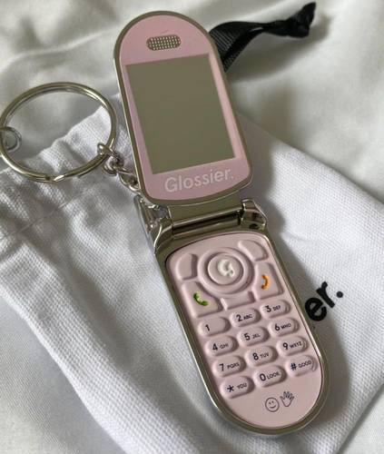 glossier phone keychain