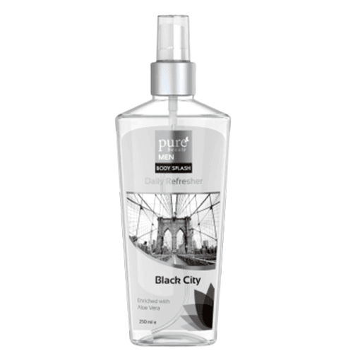 بيور بيوتي (Pure Beauty) بخاخ معطر جسم رجالي (Black City) رائحة فخمة - 250 مل
