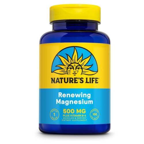 نيتشرز لايف (Nature's Life) مكمل غذائي مغنيسيوم لدعم العضلات والأعصاب 500 ملجم - 100 كبسولة