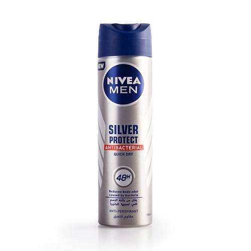 نيفيا مزيل عرق بخاخ سبورت (Silver Protect) للرجال بحماية الفضة مضاد للبكتيريا - 150 مل