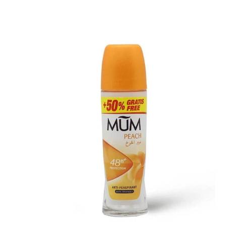 مام (Mum) مزيل عرق رول أون بعبير الخوخ (Peach) برائحة فواحة ونعومة لمنطقة الإبط - 75 مل