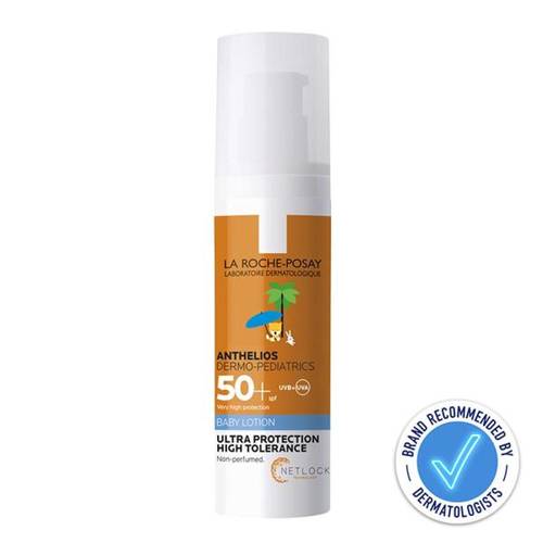 لا روش بوزيه أنثيليوس حليب واقي شمس للأطفال والرضع حماية عالية جداً SPF 50 بتركيبة لطيفة - 50 مل